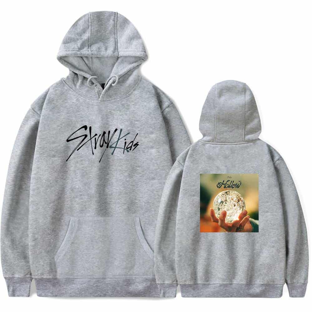 Hoodie sweatshirt with "Star Kids" text and moon graphic on the back, perfect for K-pop fans and merch collectors.