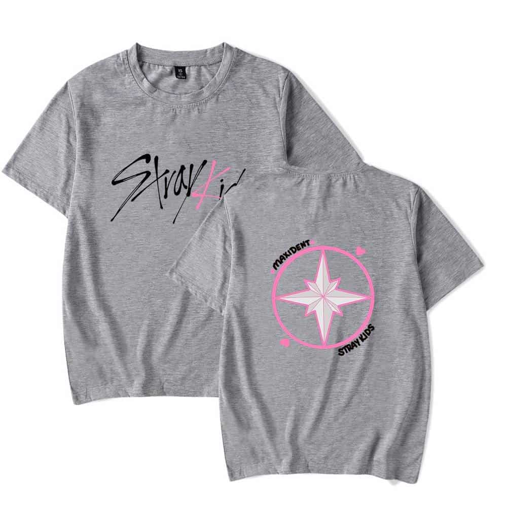 Skate Girl T-shirt with logo and graphic design, casual streetwear for K-pop fans.