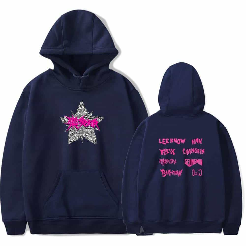 Hot topic cyberpunk hoodie with star graphic and pink text design.
