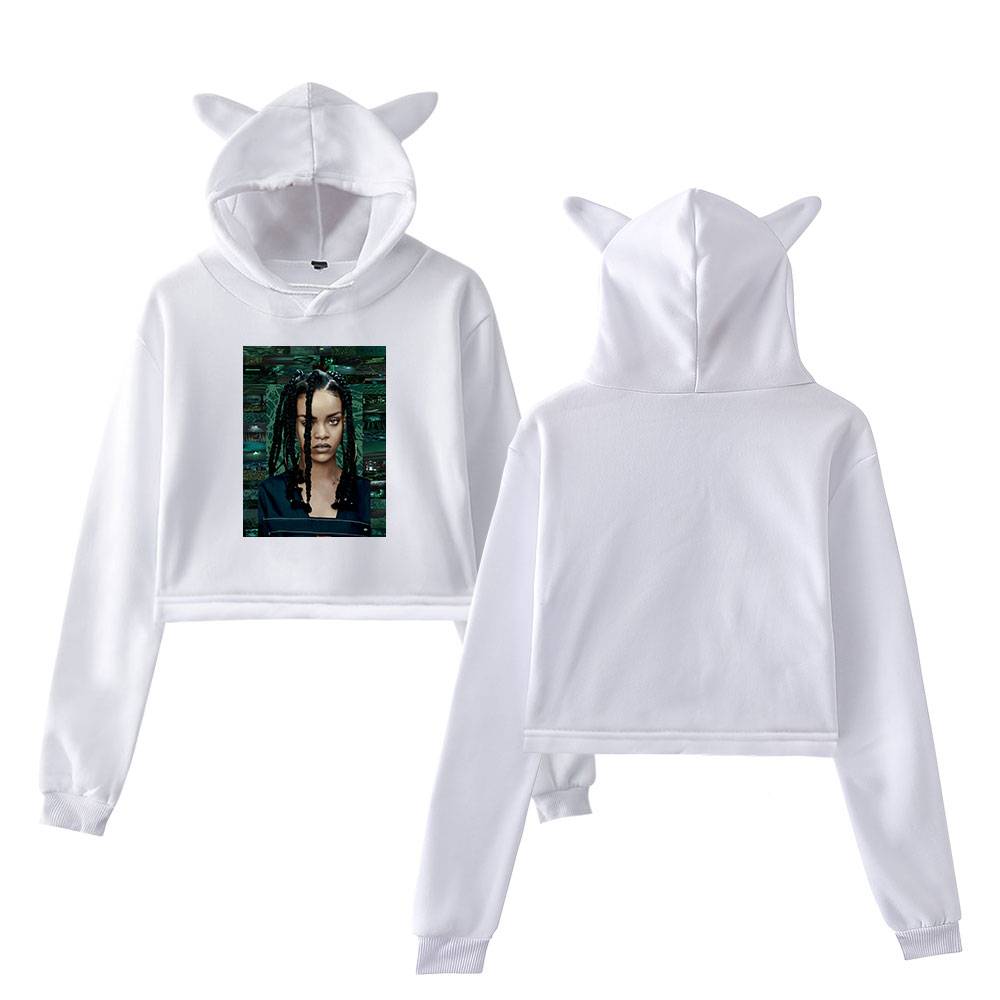 Rihanna Cropped Hoodie #4 - Image 2