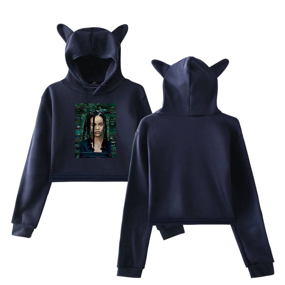 Rihanna Cropped Hoodie #4 - Image 3